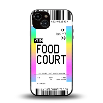 food court boarding pass ticket back phone cover | glass case for iphone 13