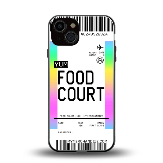 food court boarding pass ticket back phone cover | glass case for iphone 13