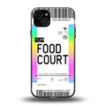 food court boarding pass ticket back phone cover | glass case for iphone 14 plus