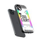 food court boarding pass ticket back phone cover | glass case for iphone 14 plus