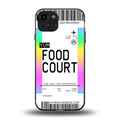 food court boarding pass ticket back phone cover | glass case for iphone 15