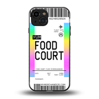 food court boarding pass ticket back phone cover | glass case for iphone 15