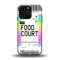 food court boarding pass ticket back phone cover | glass case for iphone 16 pro