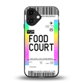 food court boarding pass ticket back phone cover | glass case for iphone 16