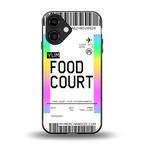 food court boarding pass ticket back phone cover | glass case for iphone 16