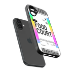 food court boarding pass ticket back phone cover | glass case for iphone 16