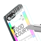 food court boarding pass ticket back phone cover | glass case for iphone 16e