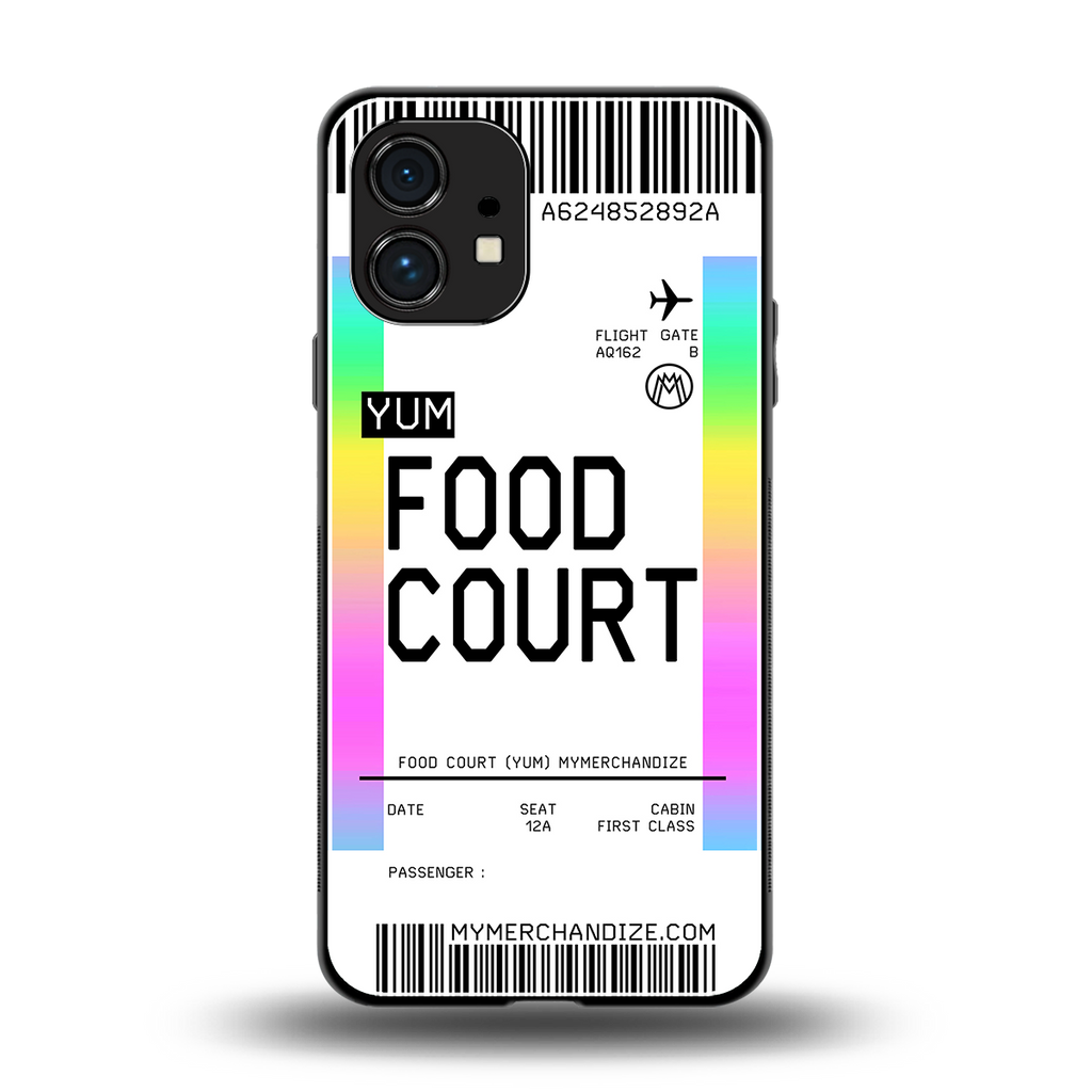 food court boarding pass ticket back phone cover | glass case for nothing phone 1