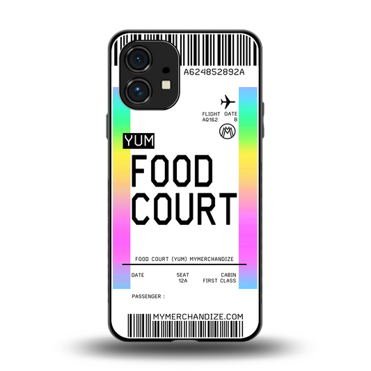 food court boarding pass ticket back phone cover | glass case for nothing phone 1