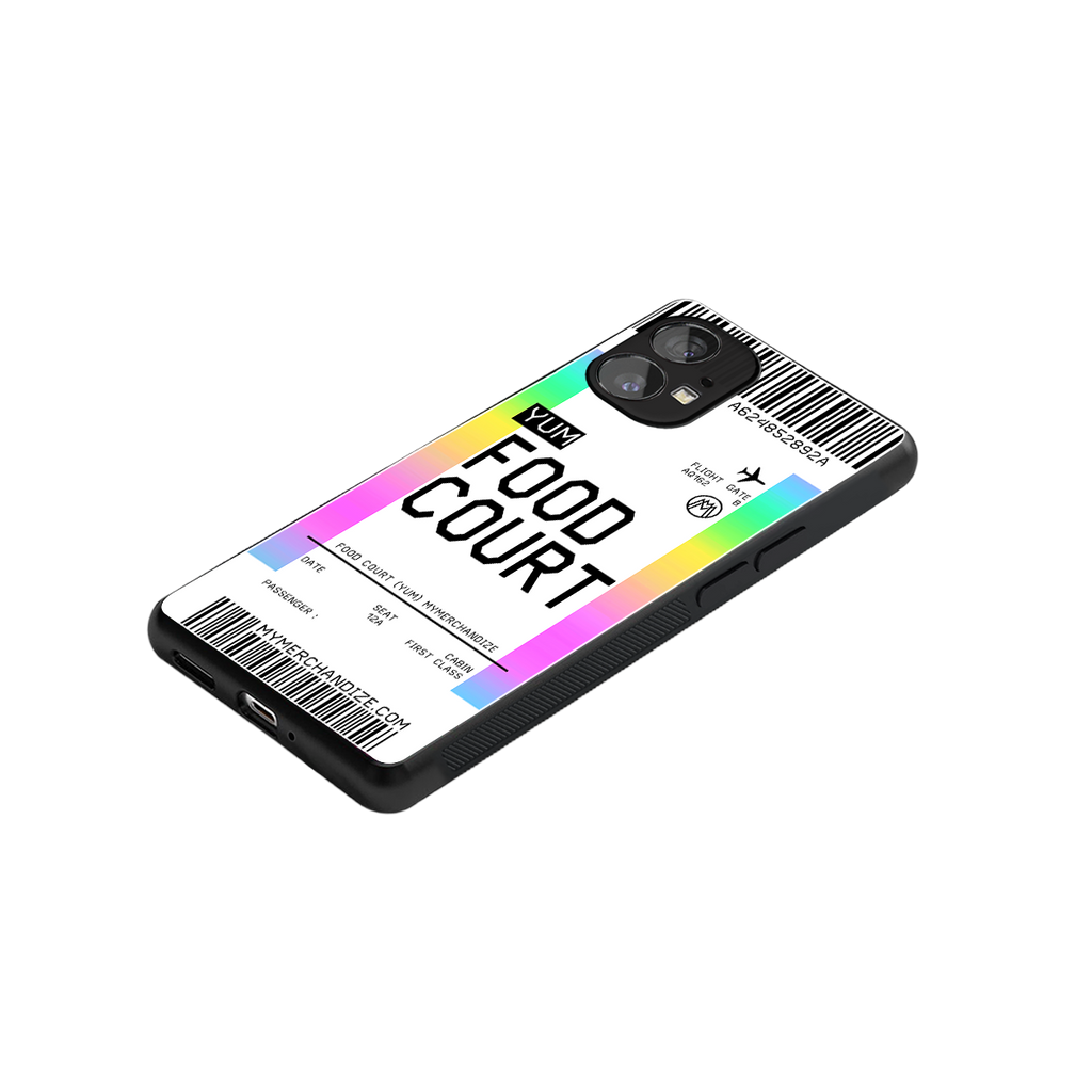 food court boarding pass ticket back phone cover | glass case for nothing phone 1
