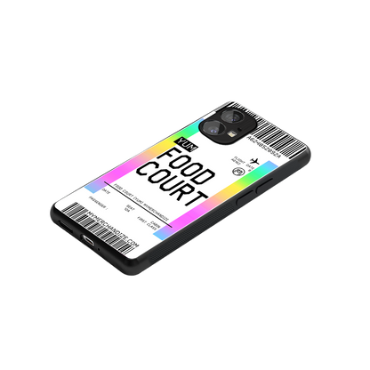 food court boarding pass ticket back phone cover | glass case for nothing phone 1