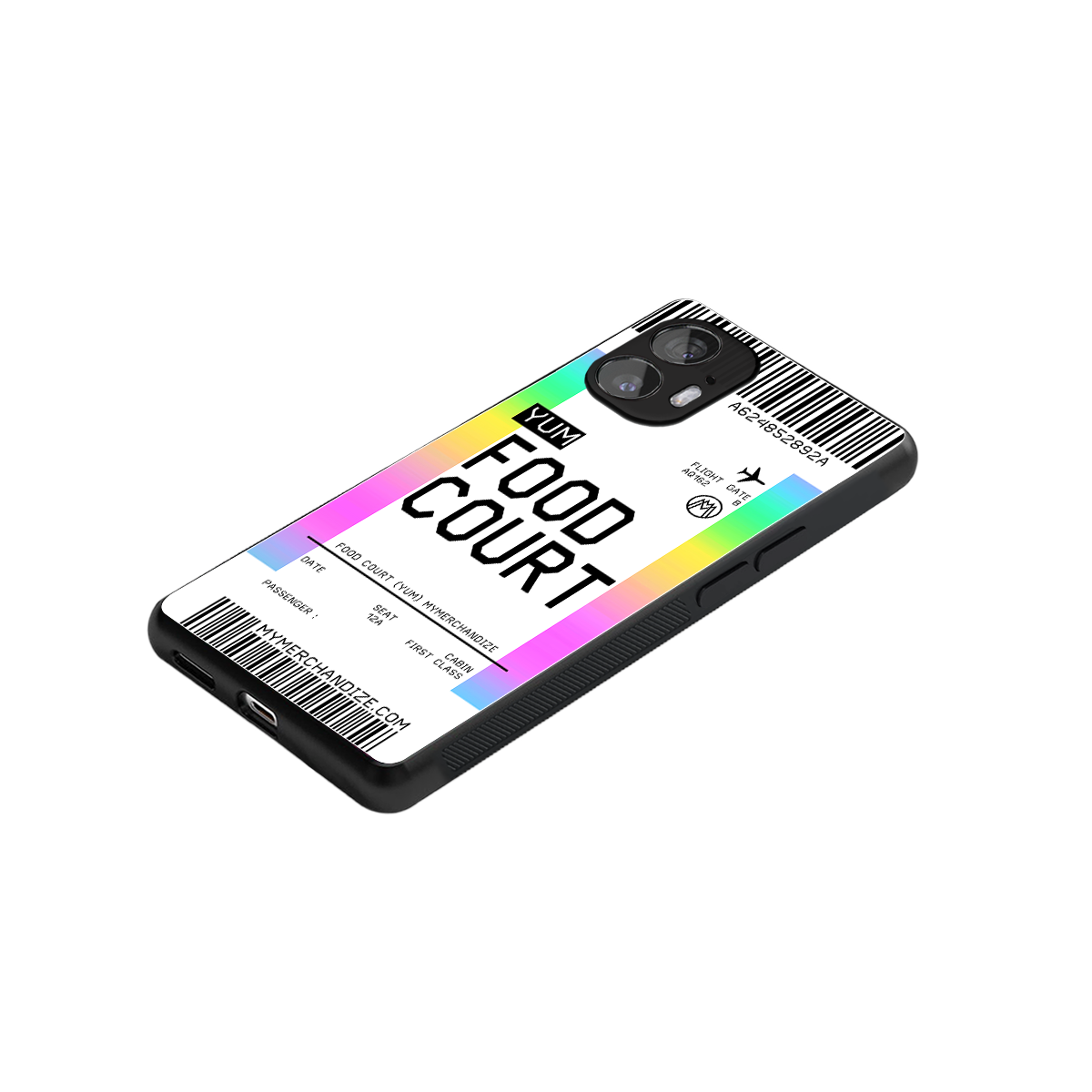 food court boarding pass ticket back phone cover | glass case for nothing phone 2