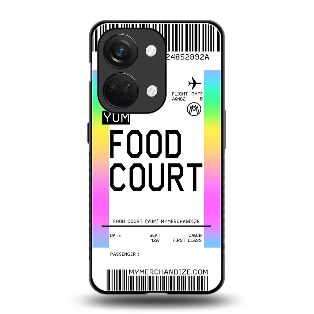 food court boarding pass ticket back phone cover | glass case for oneplus nord 3