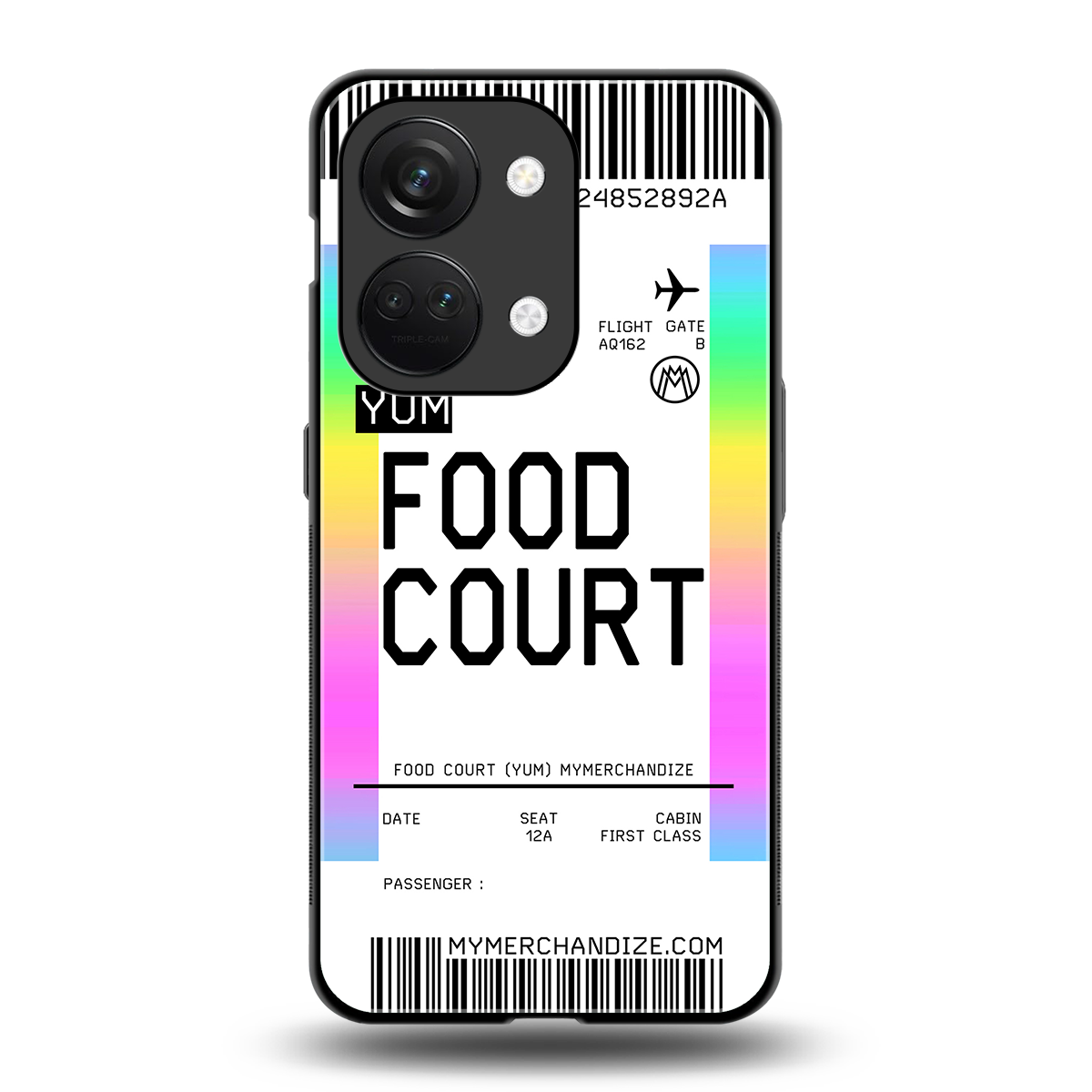 food court boarding pass ticket back phone cover | glass case for oneplus nord 3