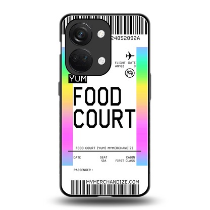 food court boarding pass ticket back phone cover | glass case for oneplus nord 3