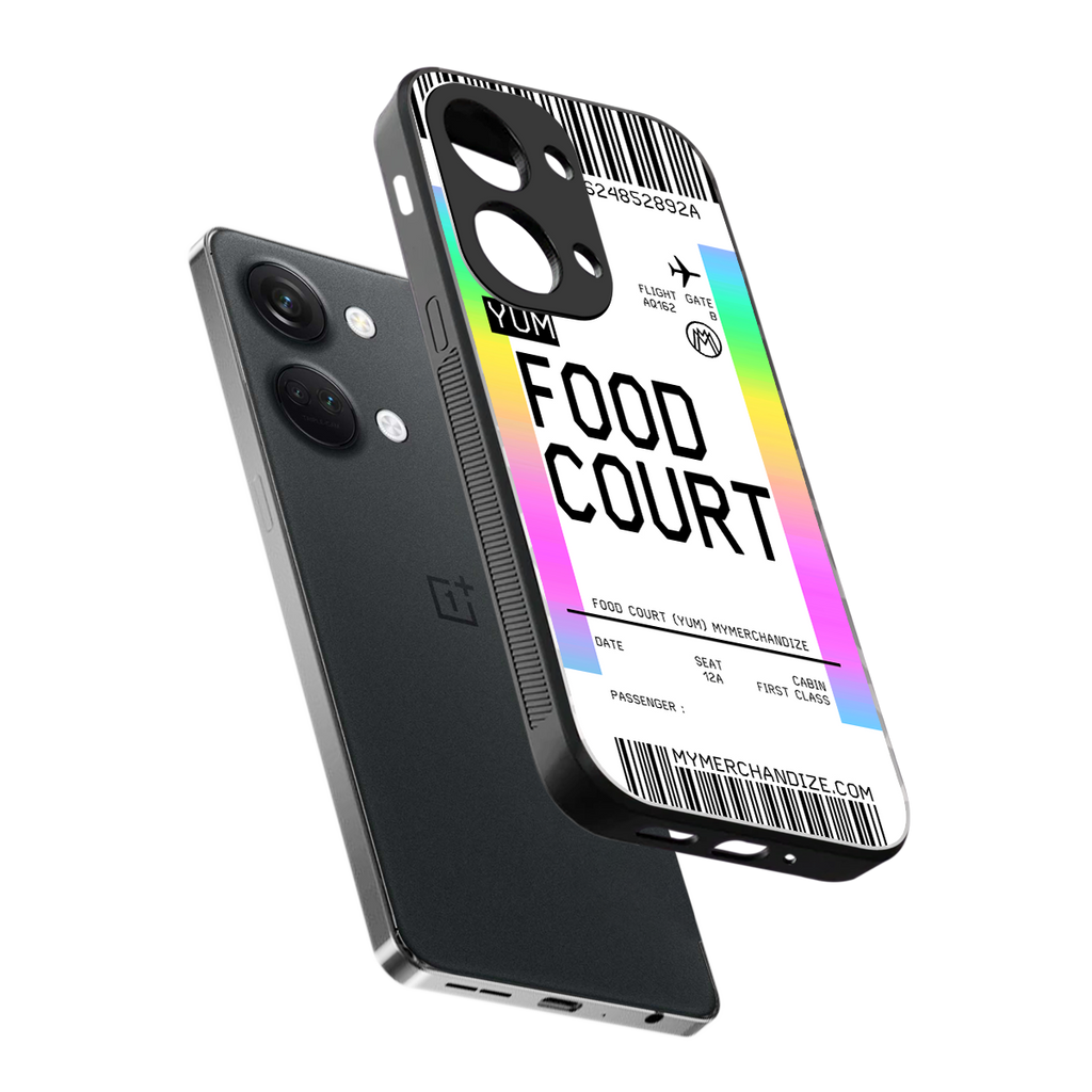 food court boarding pass ticket back phone cover | glass case for oneplus nord 3