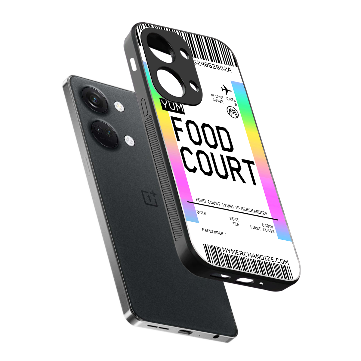 food court boarding pass ticket back phone cover | glass case for oneplus nord 3
