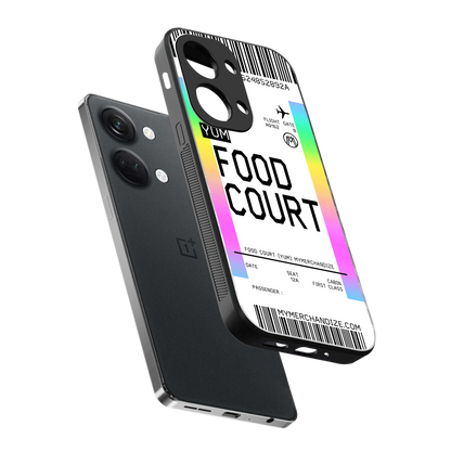 food court boarding pass ticket back phone cover | glass case for oneplus nord 3