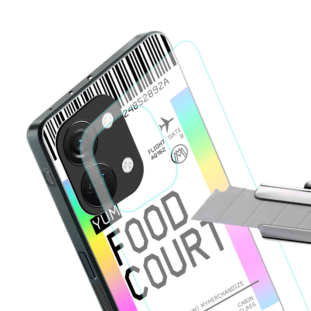food court boarding pass ticket back phone cover | glass case for oneplus nord 3