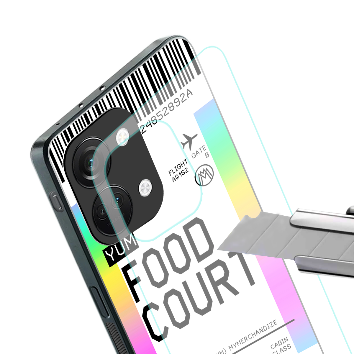 food court boarding pass ticket back phone cover | glass case for oneplus nord 3