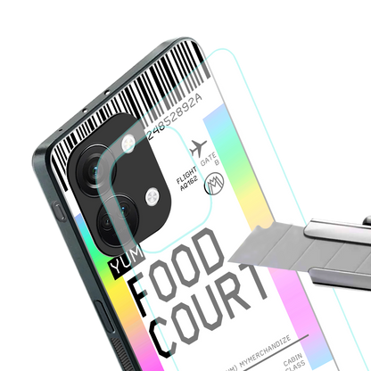 food court boarding pass ticket back phone cover | glass case for oneplus nord 3