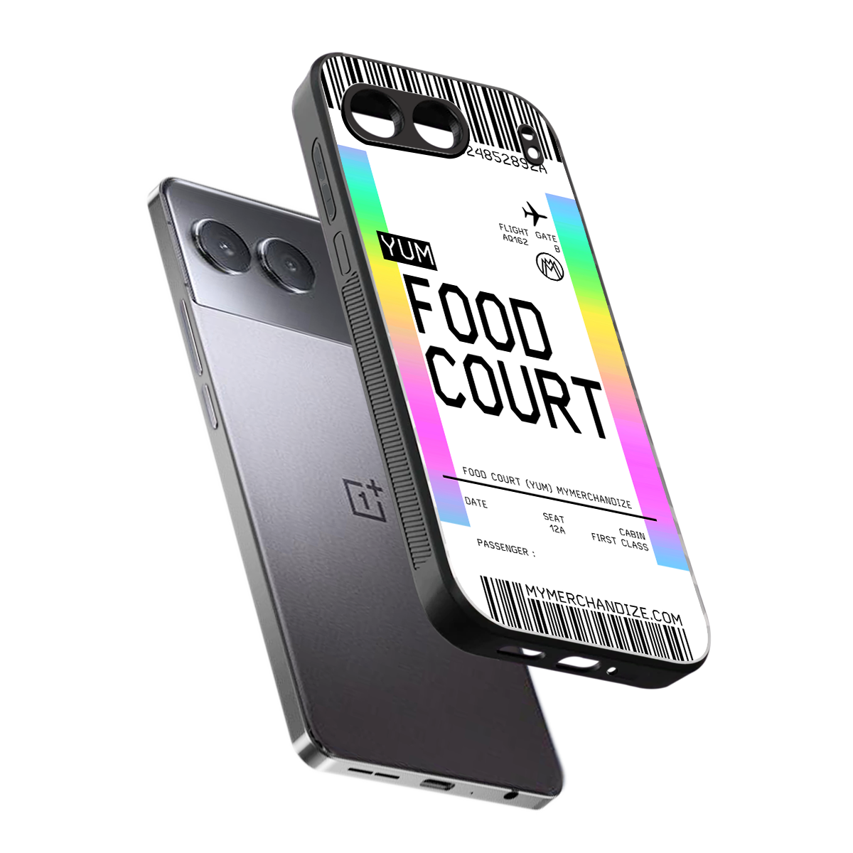 food court boarding pass ticket back phone cover | glass case for oneplus nord 4