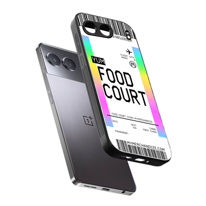 food court boarding pass ticket back phone cover | glass case for oneplus nord 4