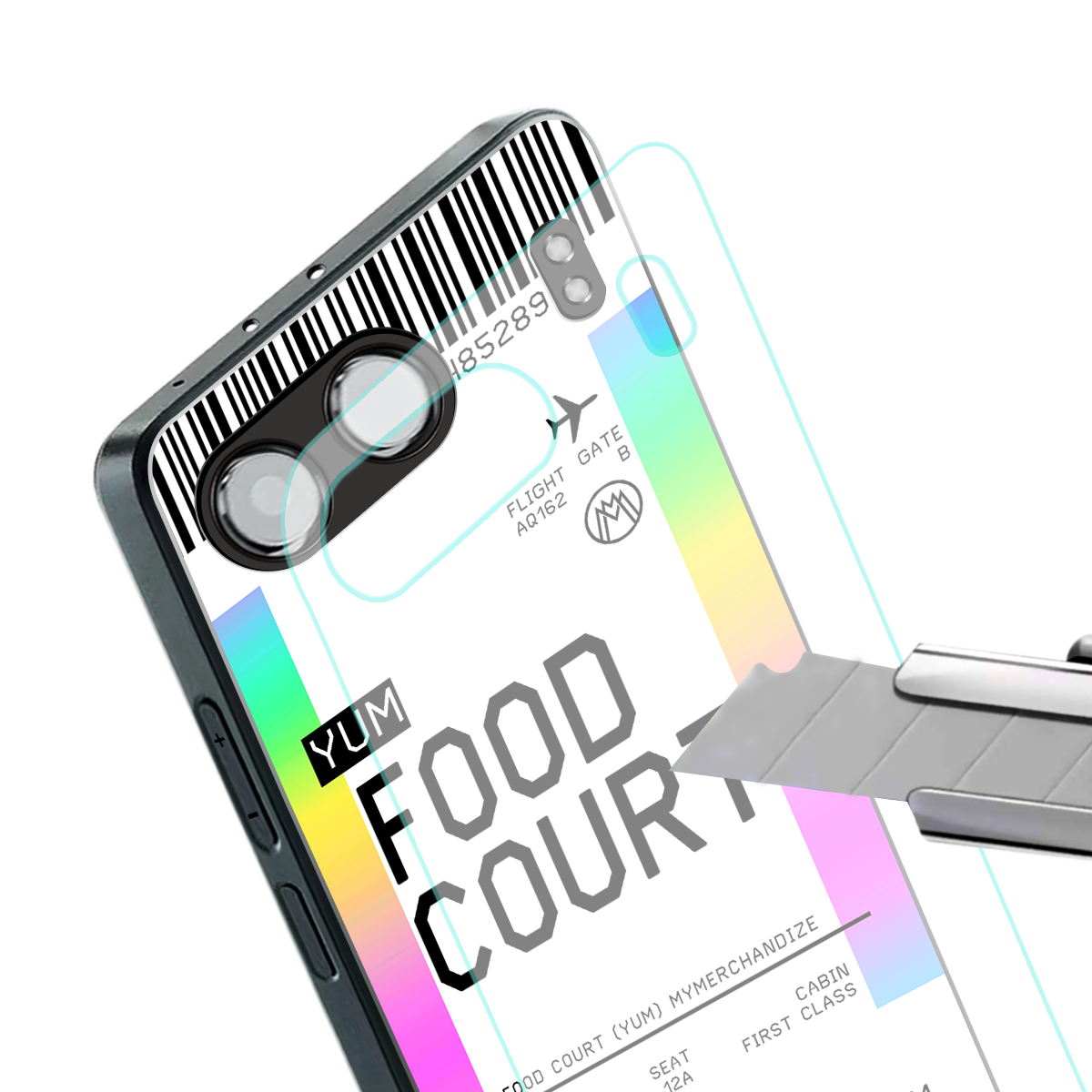 food court boarding pass ticket back phone cover | glass case for oneplus nord 4