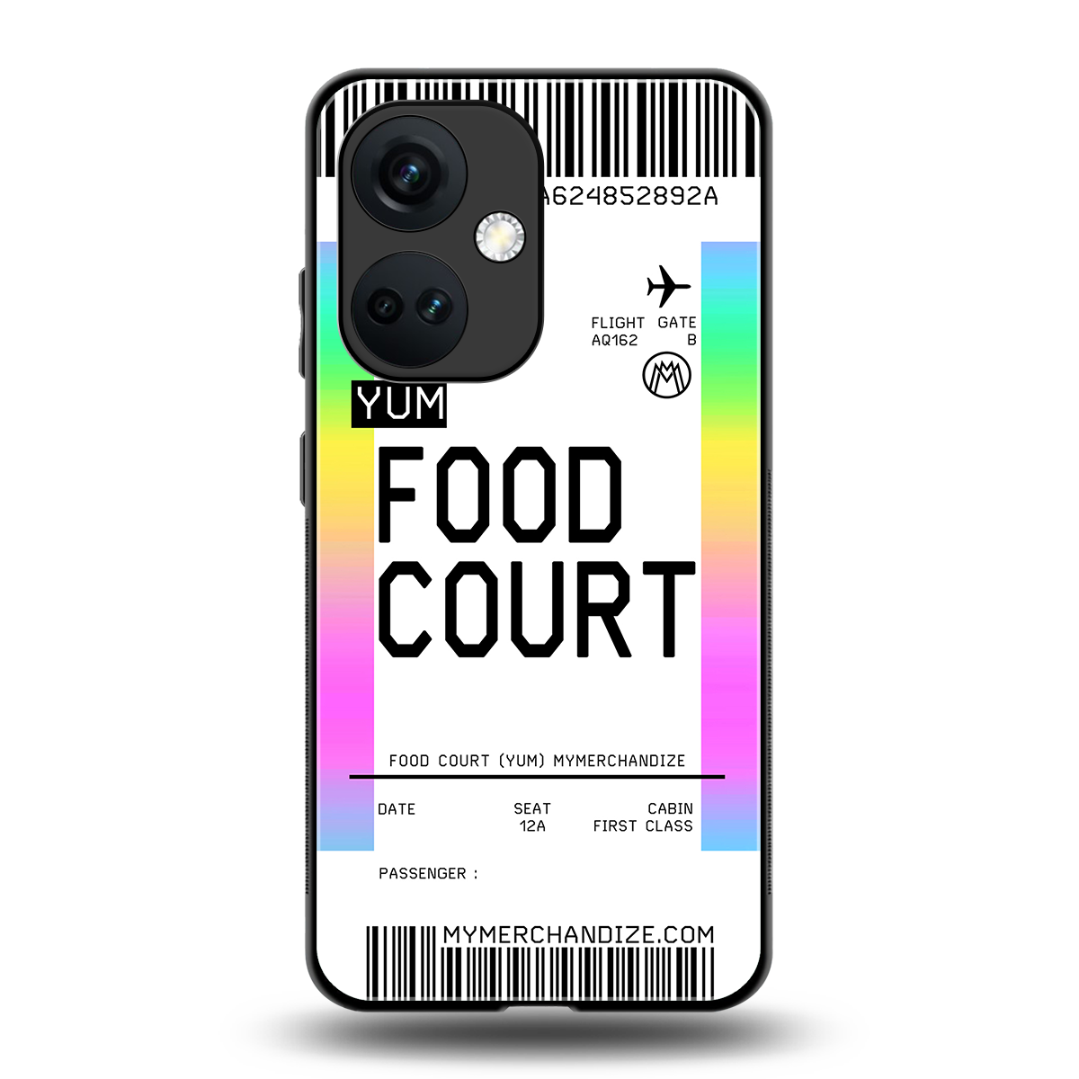 food court boarding pass ticket back phone cover | glass case for oneplus nord ce 3
