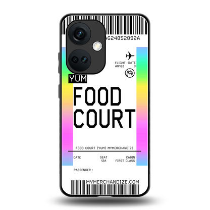food court boarding pass ticket back phone cover | glass case for oneplus nord ce 3