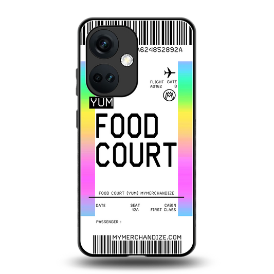 food court boarding pass ticket back phone cover | glass case for oneplus nord ce 3