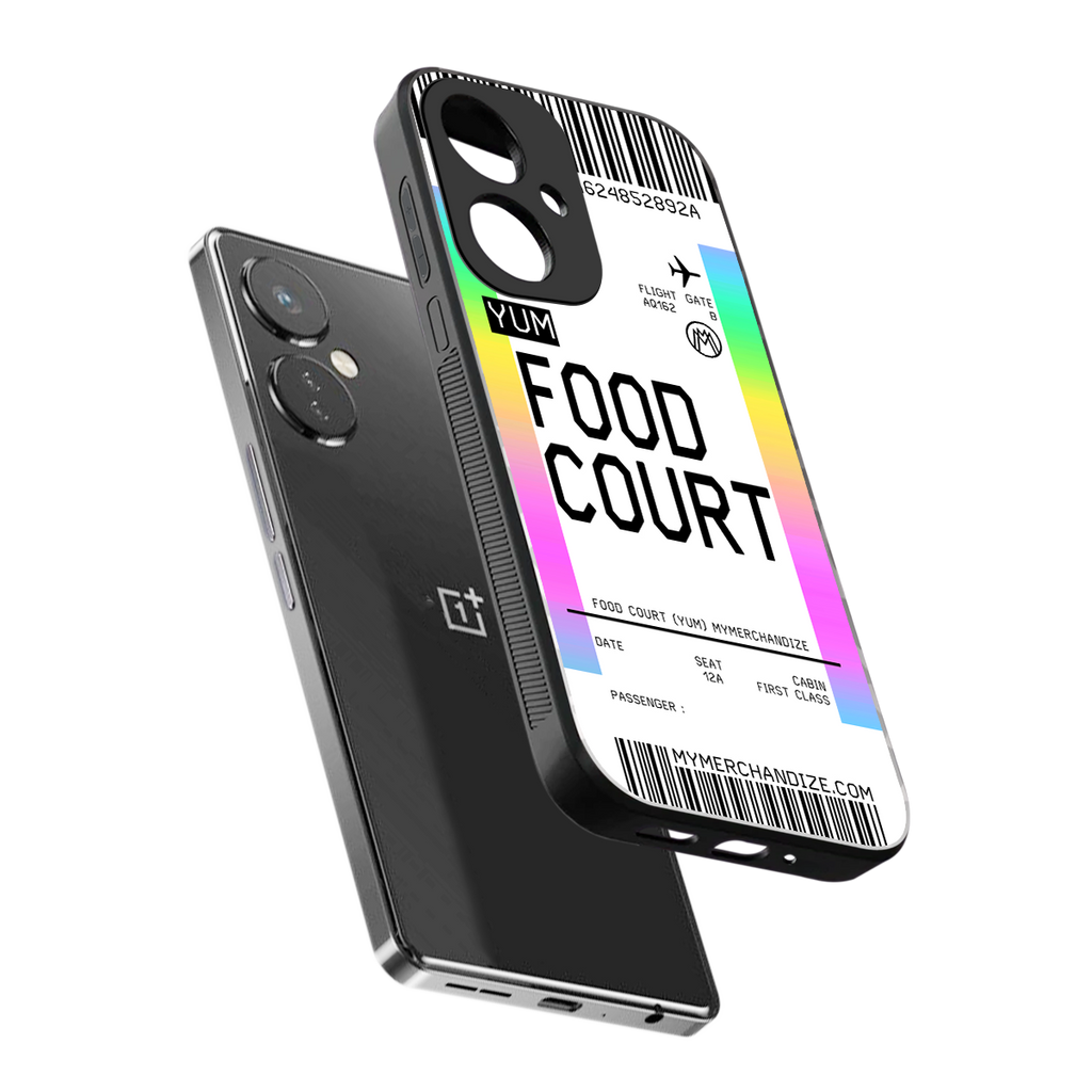 food court boarding pass ticket back phone cover | glass case for oneplus nord ce 3