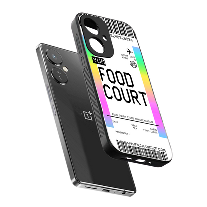 food court boarding pass ticket back phone cover | glass case for oneplus nord ce 3
