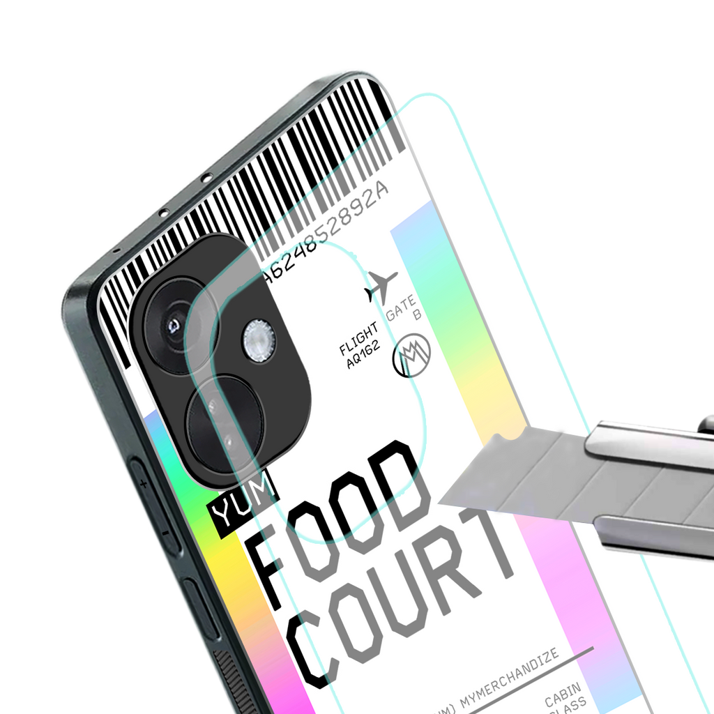 food court boarding pass ticket back phone cover | glass case for oneplus nord ce 3