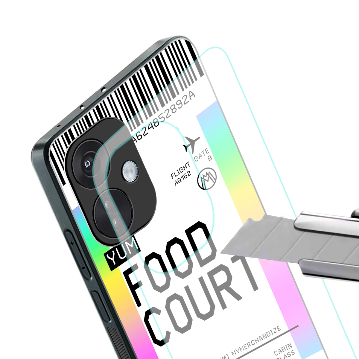 food court boarding pass ticket back phone cover | glass case for oneplus nord ce 3