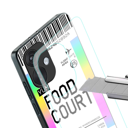 food court boarding pass ticket back phone cover | glass case for oneplus nord ce 3