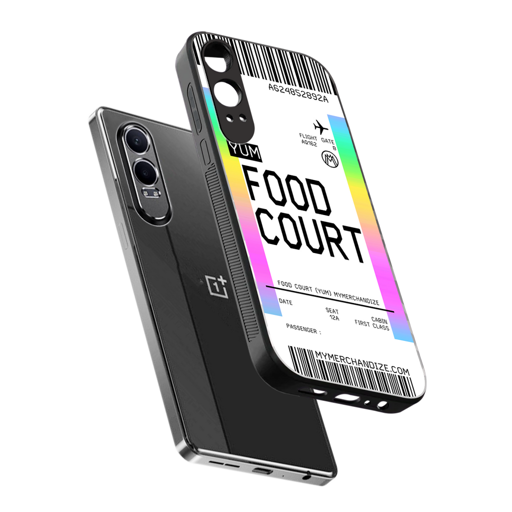 food court boarding pass ticket back phone cover | glass case for oneplus nord ce 4 lite