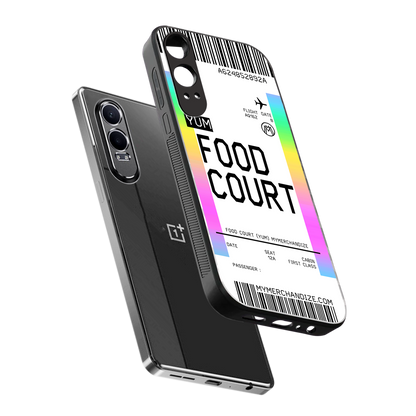 food court boarding pass ticket back phone cover | glass case for oneplus nord ce 4 lite