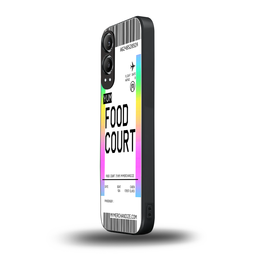 food court boarding pass ticket back phone cover | glass case for oneplus nord ce 4 lite