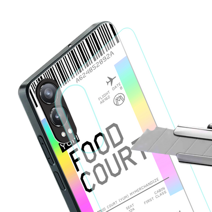food court boarding pass ticket back phone cover | glass case for oneplus nord ce 4 lite