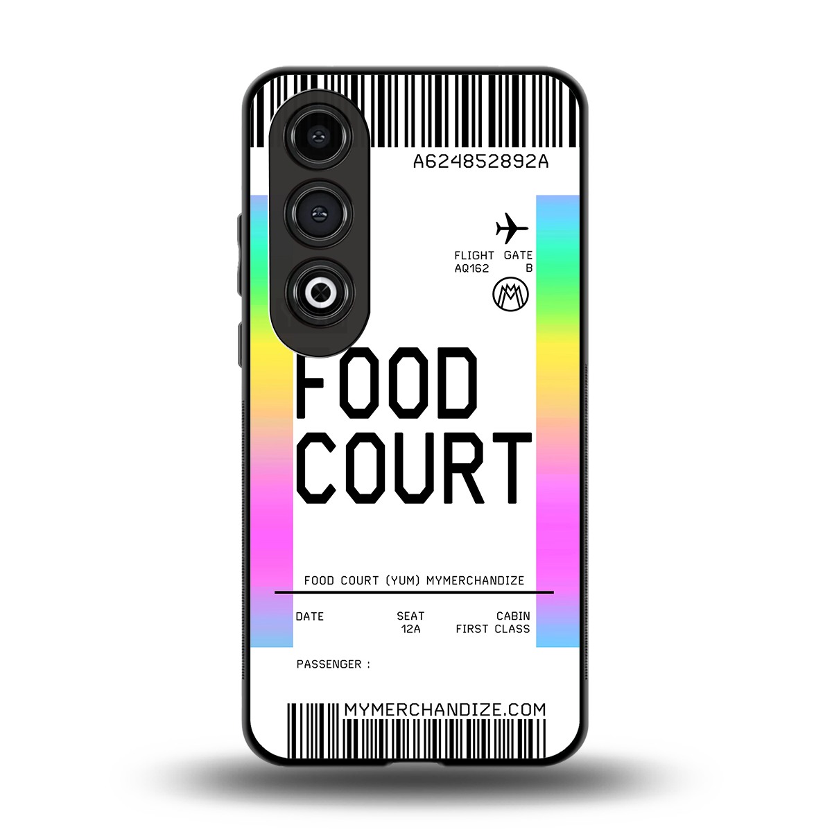 food court boarding pass ticket back phone cover | glass case for oneplus nord ce 4