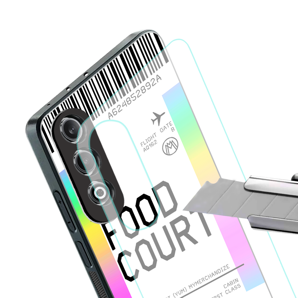 food court boarding pass ticket back phone cover | glass case for oneplus nord ce 4