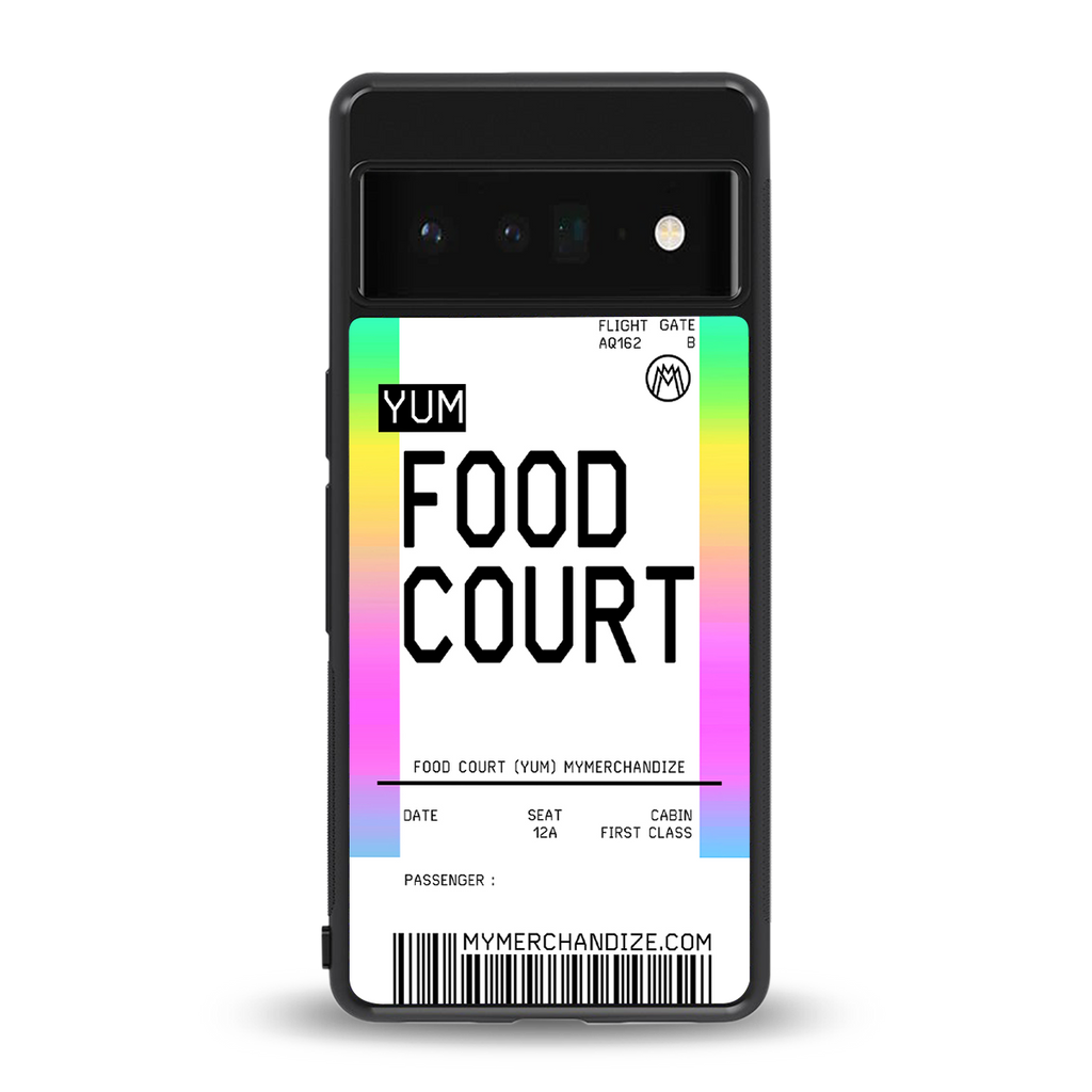 food court boarding pass ticket back phone cover | glass case for google pixel 6 pro