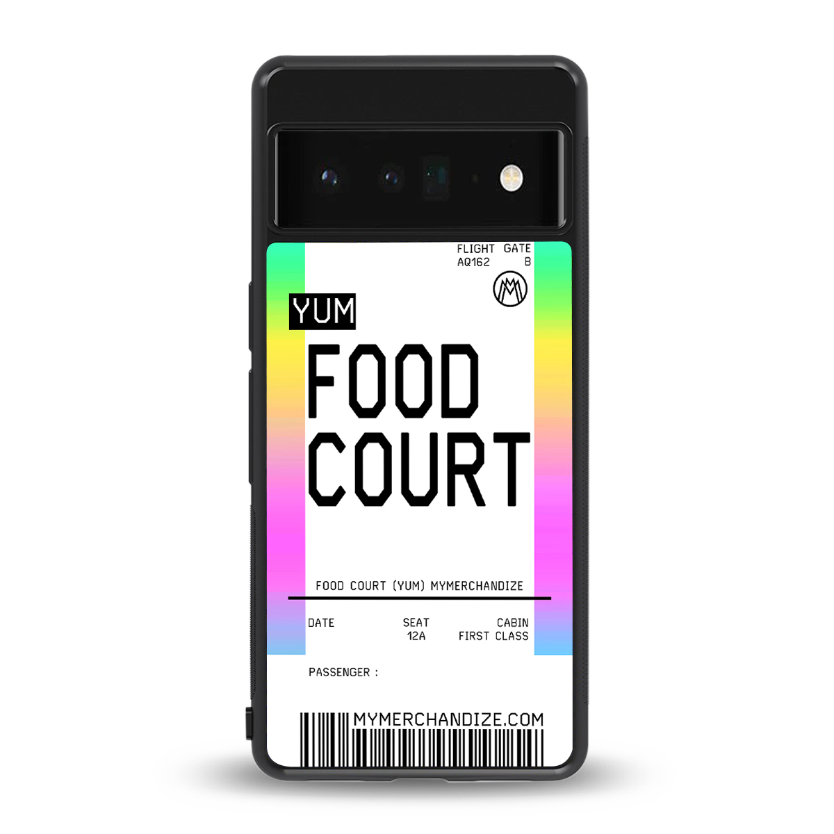 food court boarding pass ticket back phone cover | glass case for google pixel 6 pro
