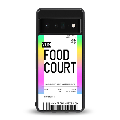 food court boarding pass ticket back phone cover | glass case for google pixel 6 pro