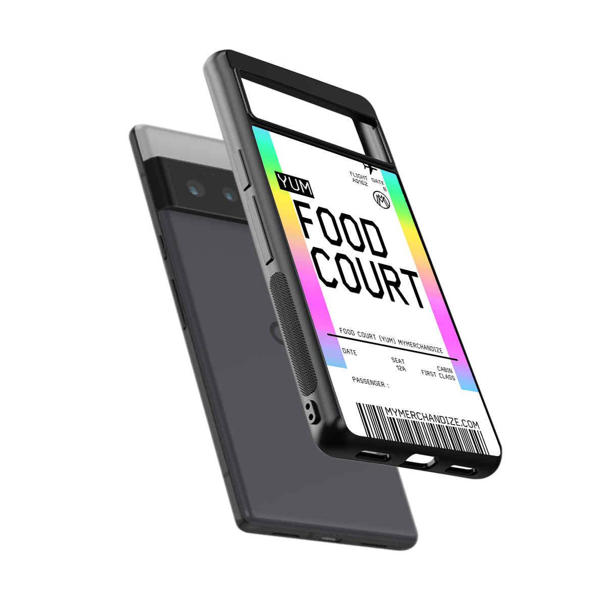 food court boarding pass ticket back phone cover | glass case for google pixel 6 pro