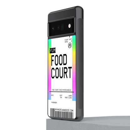 food court boarding pass ticket back phone cover | glass case for google pixel 6 pro