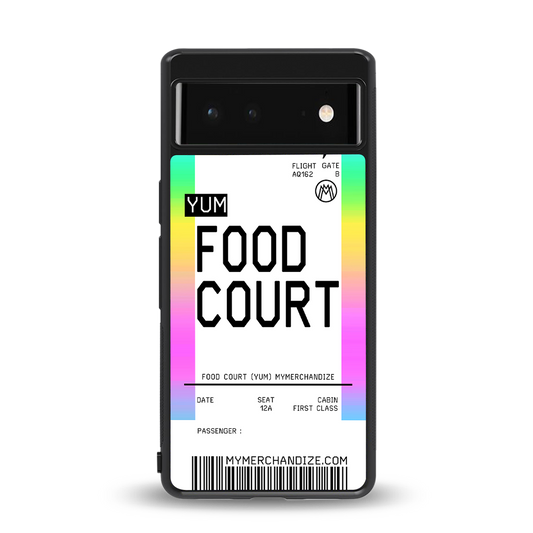 food court boarding pass ticket back phone cover | glass case for google pixel 6