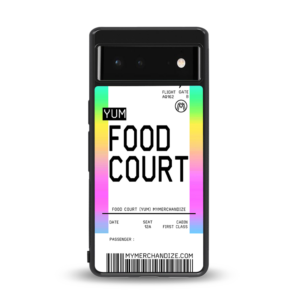 food court boarding pass ticket back phone cover | glass case for Google Pixel 6A