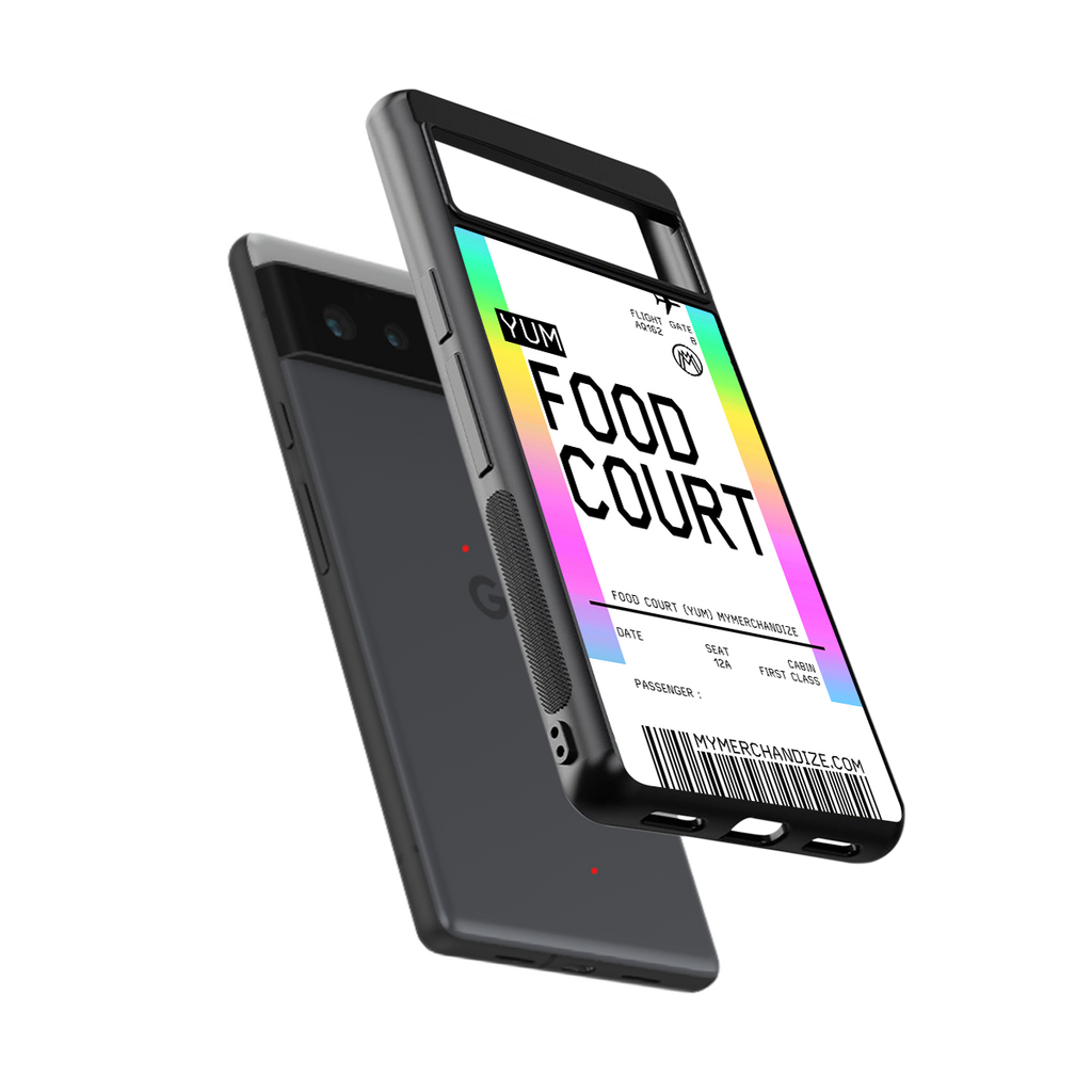 food court boarding pass ticket back phone cover | glass case for google pixel 6